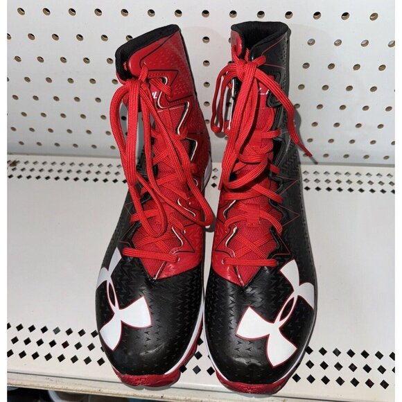 Under Armour Highlight RM Mens Football Cleats Size 10 Black Red White main image 5